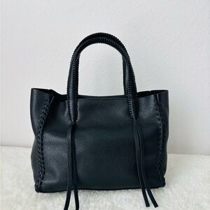 Callista Mini Tote in Black Grained Smooth Leather